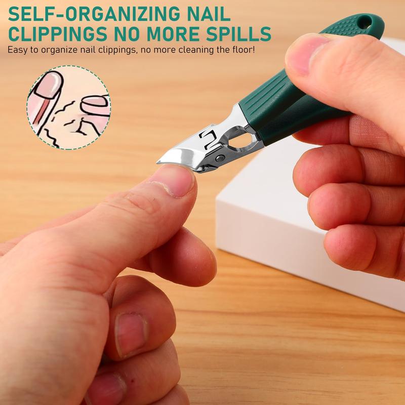 Anti-Splash Eagle Beak Beveled Nail Clipper Set (3-Piece) – Wide Jaw Stainless Steel Care Kit