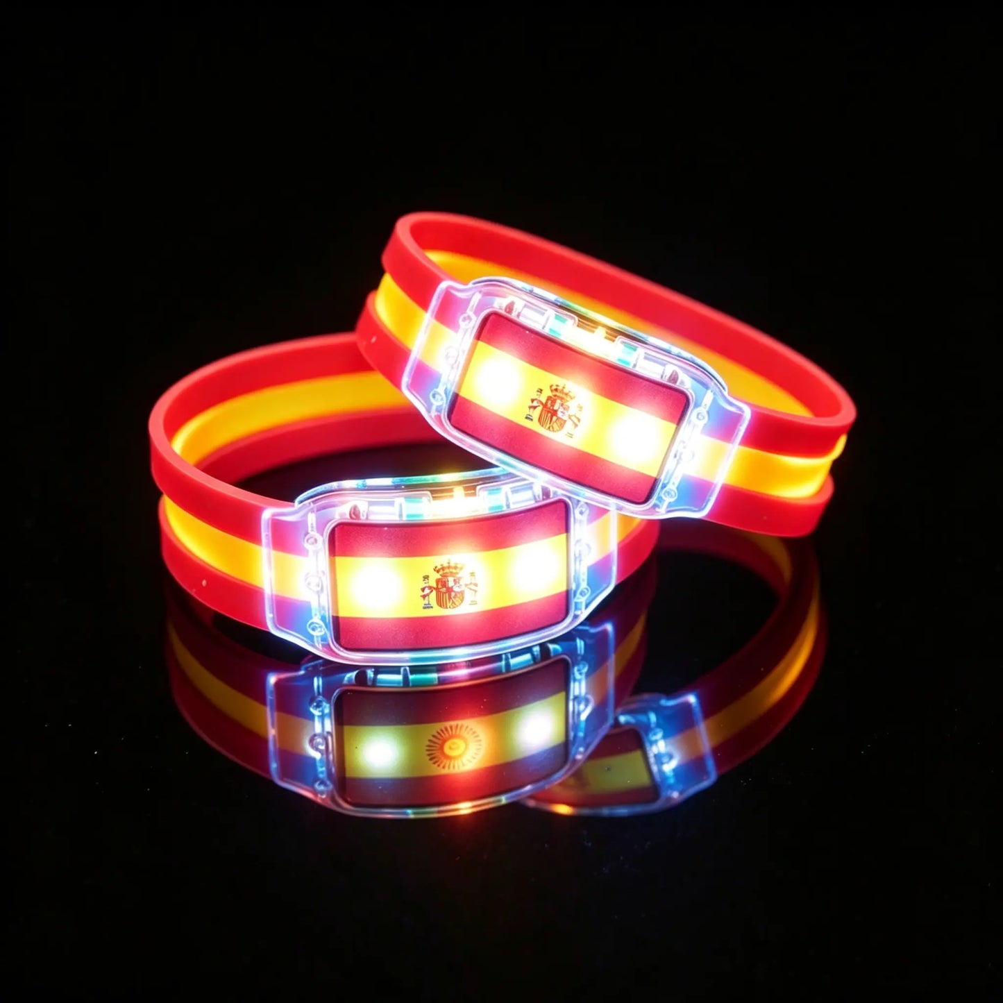 USA Flag LED Light-Up Bracelets (2-Pack)