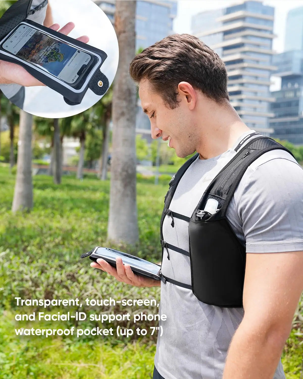 Running Hydration Vest with 500ml Soft Flask – Lightweight Trail Running Backpack