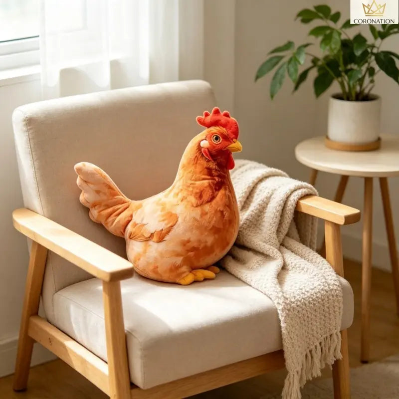 Cute Chicken-Shaped Plush Pillow – Realistic Hen Stuffed Animal & Home Decor Cushion