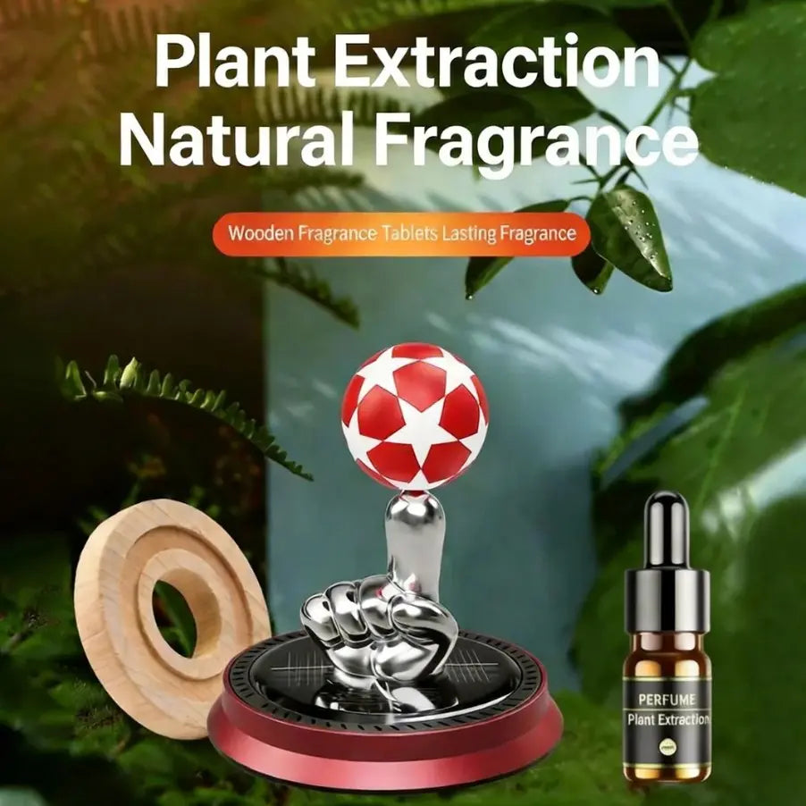 Solar-Powered Football-Shaped Fragrance Diffuser | Car Ornament & Air Freshener  | Stylish Car Interior Accessory | Dual-Use Car & Home Air Purifier | Dashboard Football Commemorative Gift