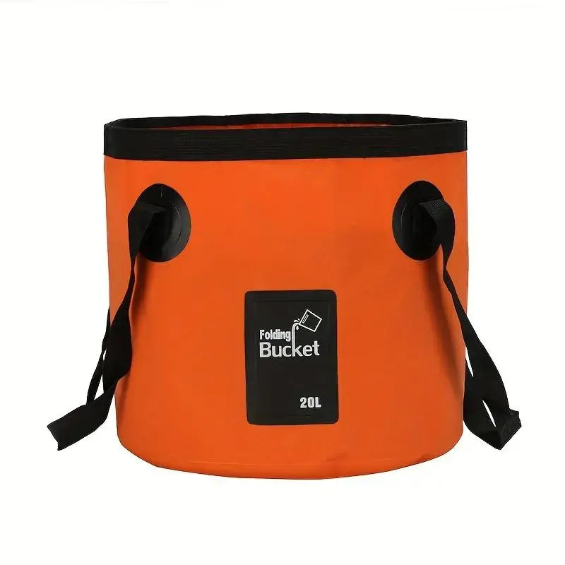 Seau d'eau portable pliable 20 L – Réservoir d'eau en PVC robuste avec poignée
