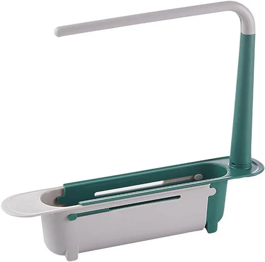 1PCS Retractable Sink Organizer - Adjustable Length Expandable Kitchen Towel Rack & Shelf