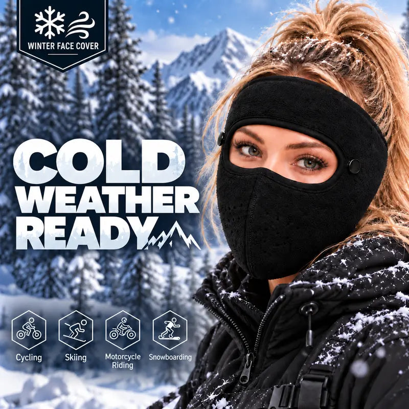 Winter Face Mask with Detachable Goggles – Windproof Thermal Fleece Full Cover for Outdoor Cycling & Skiing