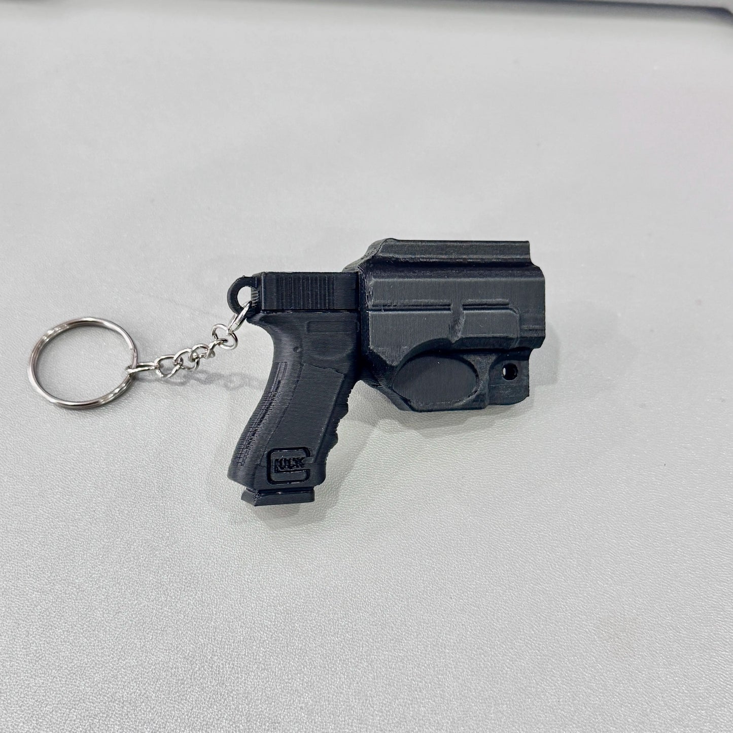 3D Printed P*stol & Holster Keychain,Pocket-Style Novelty Key Ring,Gift for Men