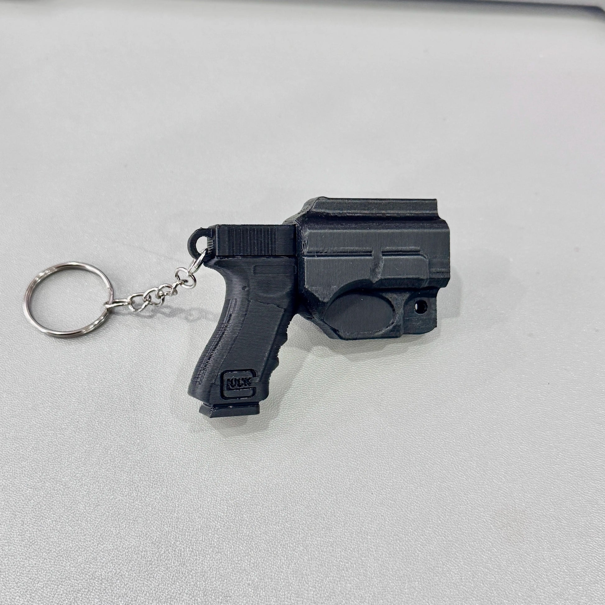 3D Printed P*stol & Holster Keychain,Pocket-Style Novelty Key Ring,Gift for Men