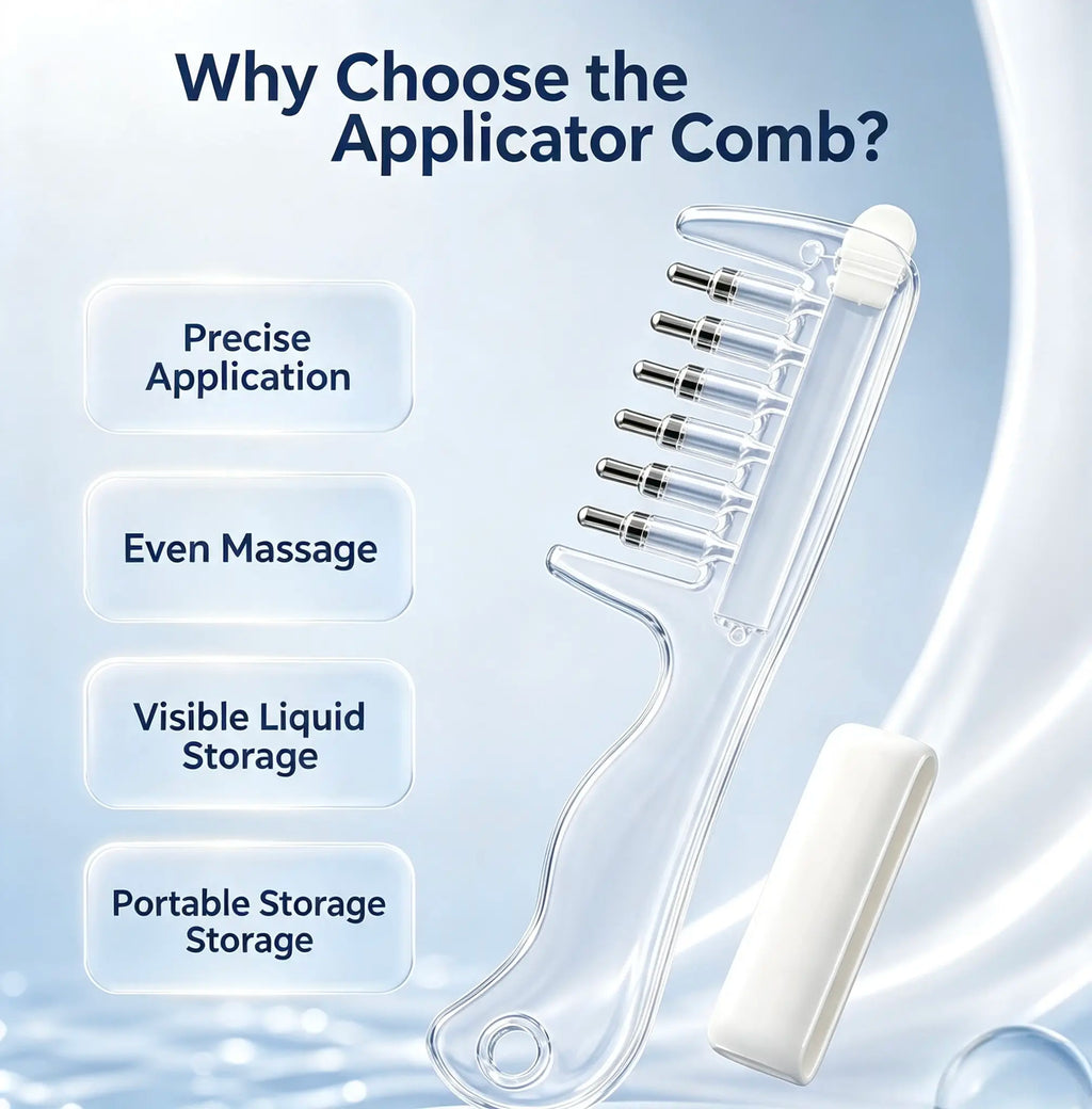 Scalp Liquid Applicator Comb – Refillable Hair Root Oil Massager for Hair Treatment