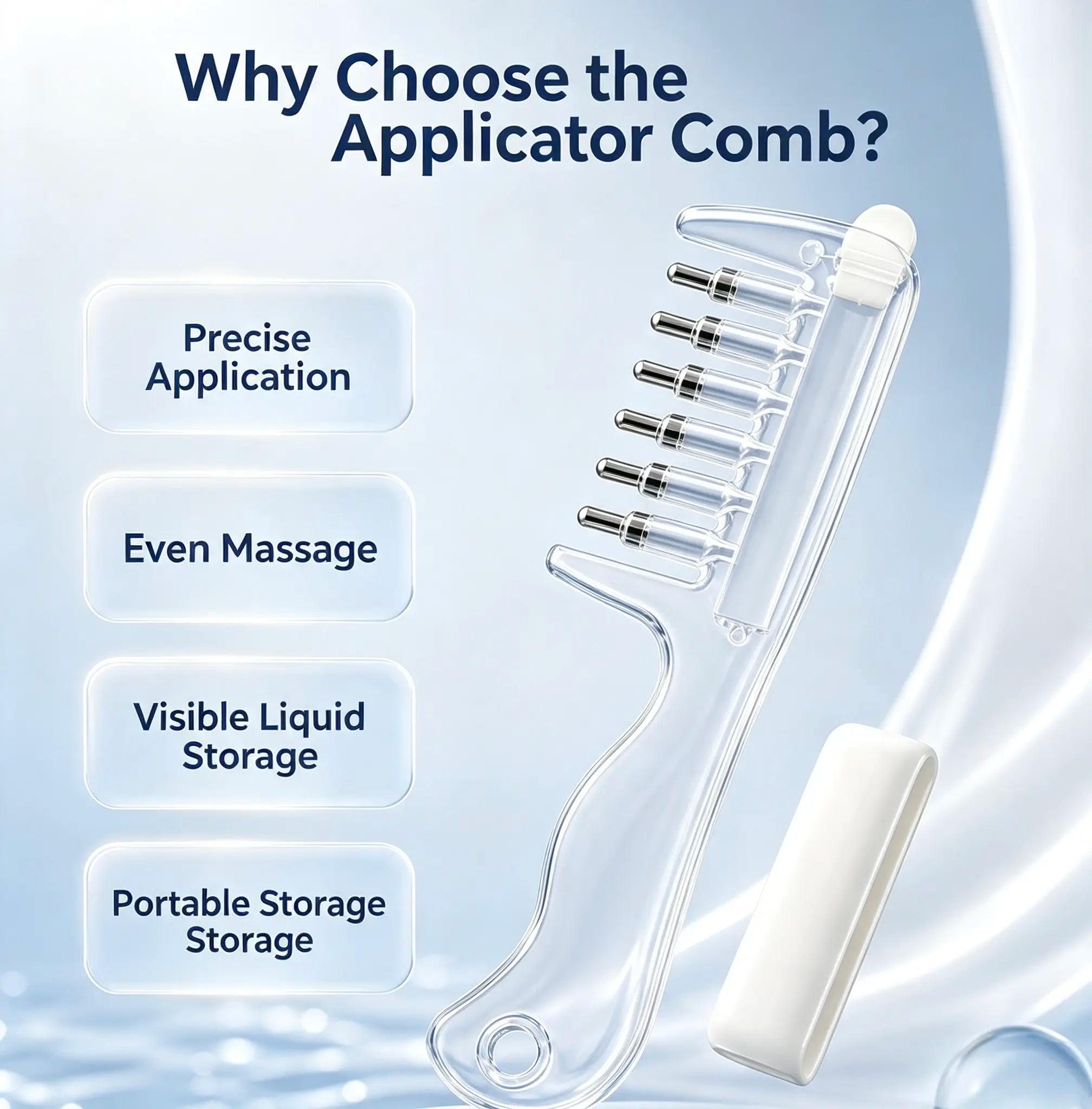 Scalp Liquid Applicator Comb – Refillable Hair Root Oil Massager for Hair Treatment
