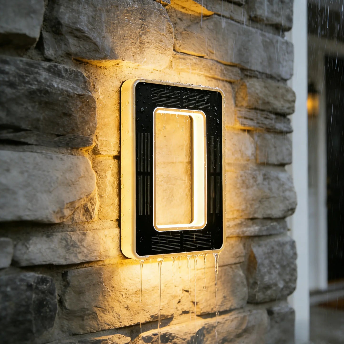 6.7 Inch Solar Lighted House Numbers, Waterproof LED Outdoor Backlit Address Sign