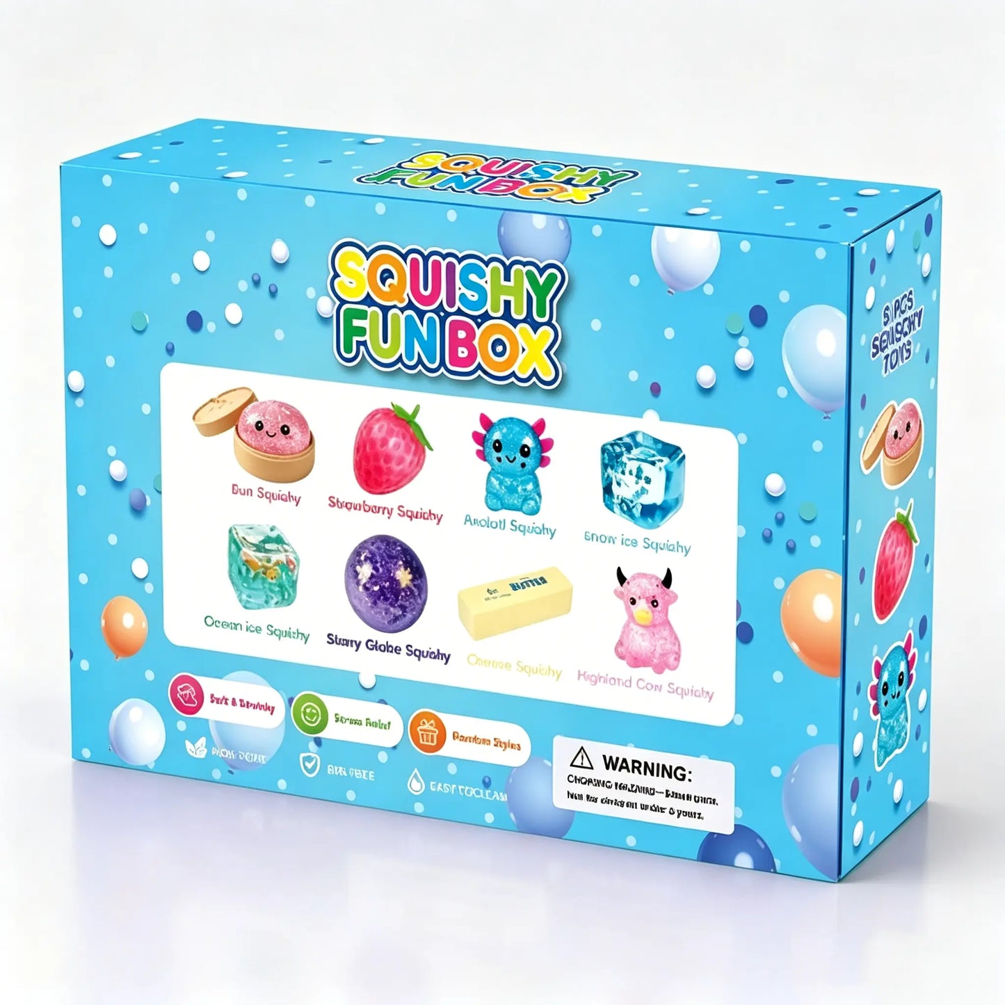 8-Piece Mystery Squishy Fidget Toy Set – Sensory Stress Relief Bundle