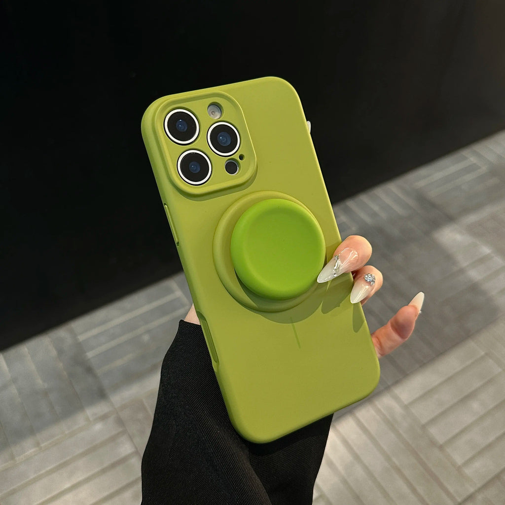 Magnetic Stand Liquid Silicone Full Coverage Phone Case with AI Capture Button for iPhone 18 Pro Max