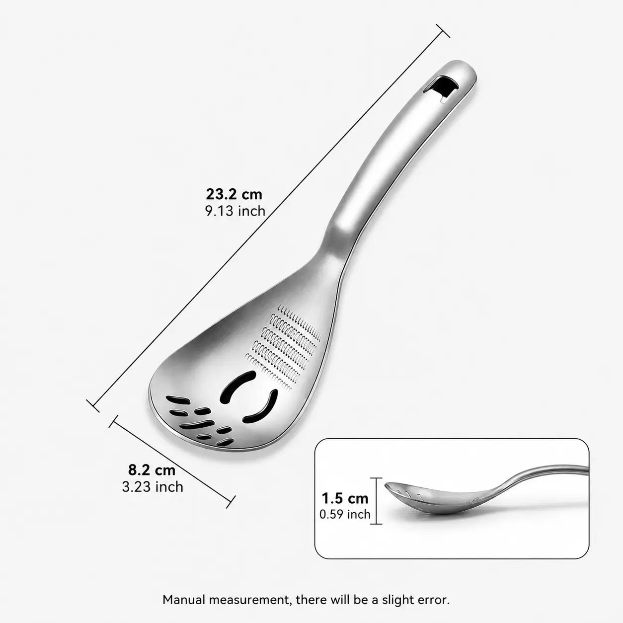 304 Stainless Steel Multifunctional Kitchen Spoon – Egg Separator, Garlic Grater & Mud Masher