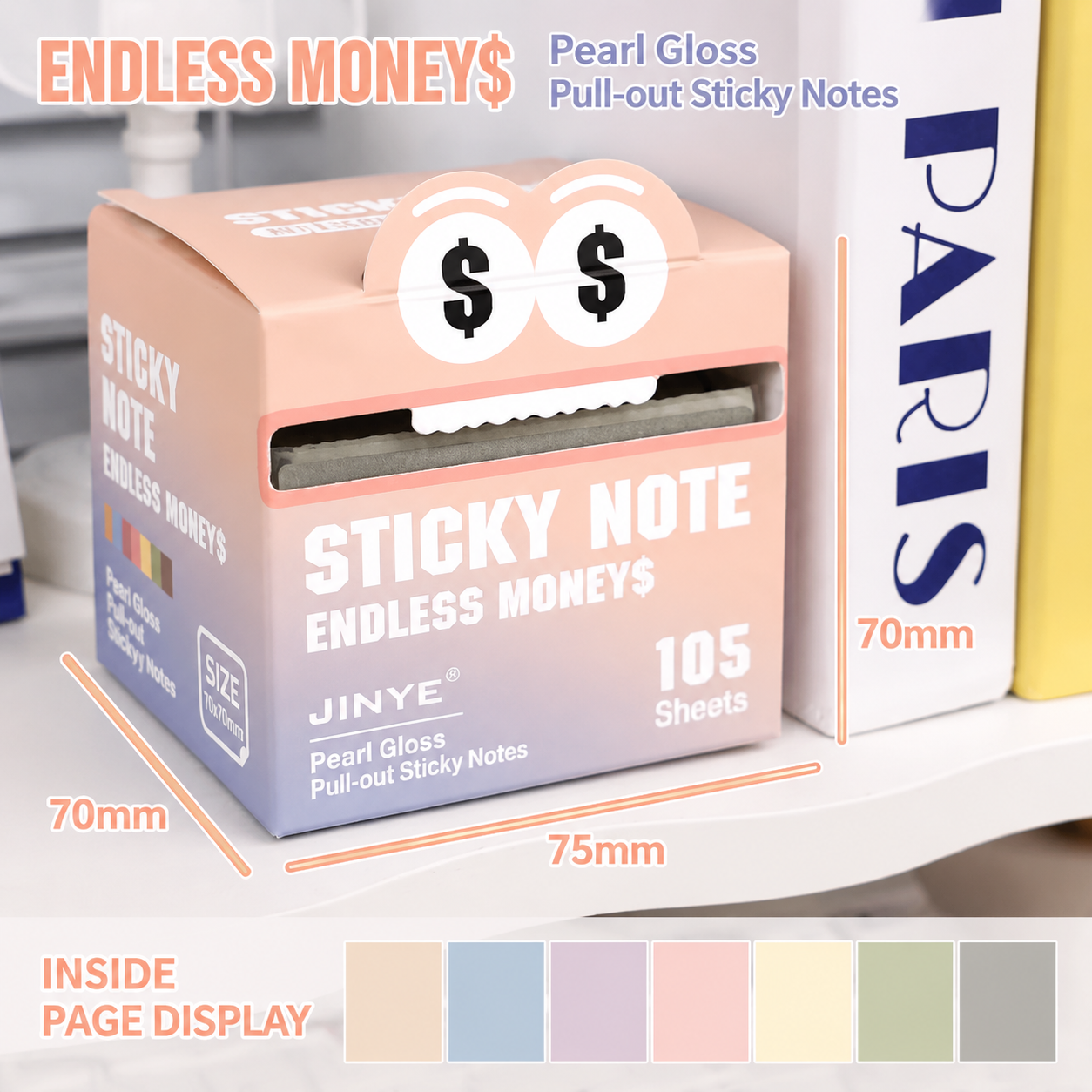 Cute Monster Pattern Sticky Notes | Cartoon Memo Pads 105 Sheets