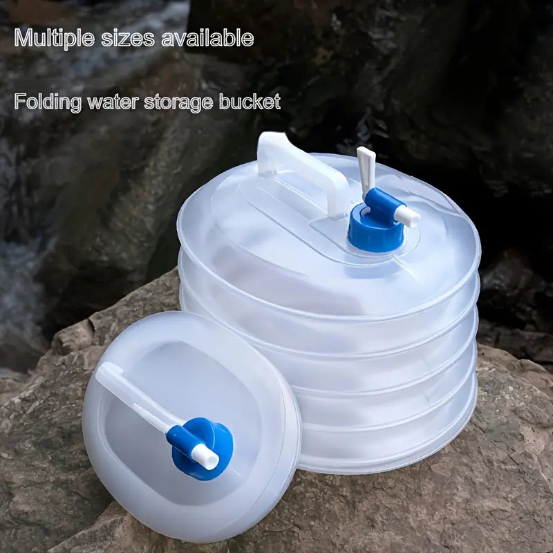 2-Pack Collapsible Water Storage Bucket with Spout – Portable Camping Water Container