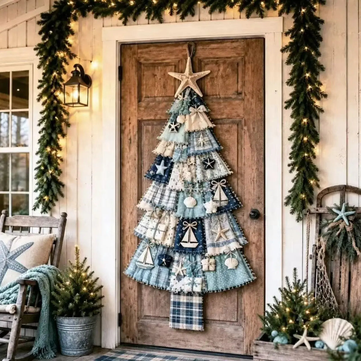 DIY Christmas Tree Door Hanging Kit – Handmade Fabric Wall Decor & Layered Patchwork Holiday Craft