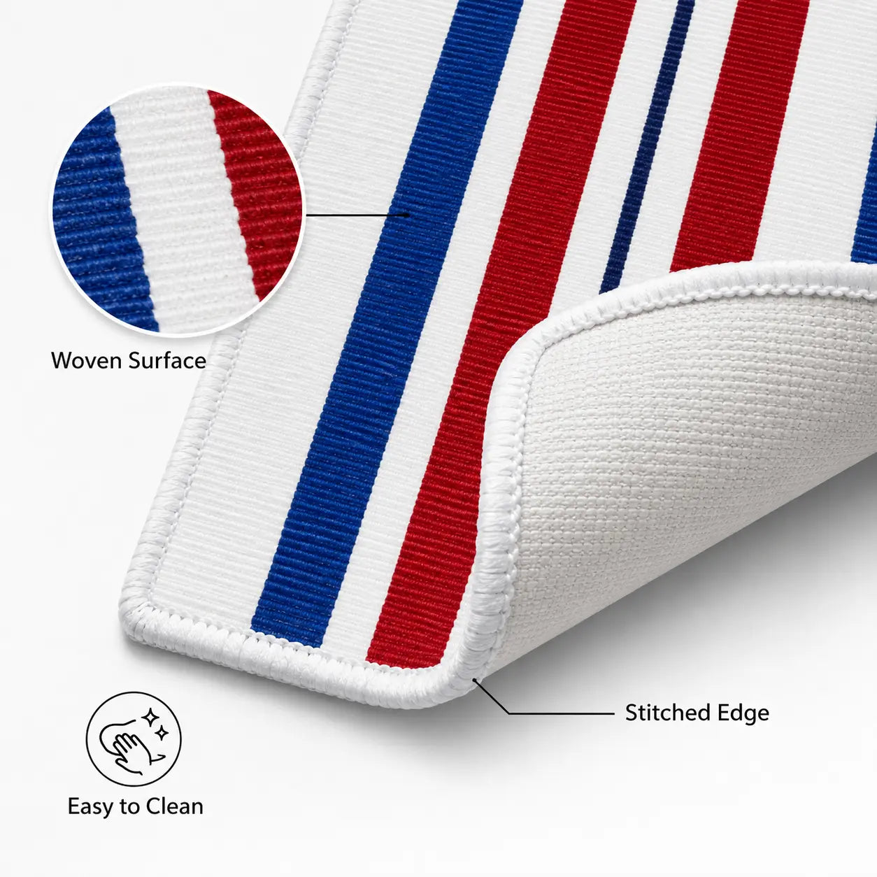 National Day Striped Entry Rug | Patriotic Red White & Blue Outdoor Doormat