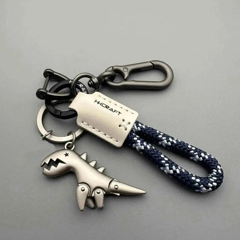 Leather-Mix Woven Rope Metal Charm Universal Car Key Chain - Bag Accessory, Sports & Outdoor Car Accessory, Handbag Pendant Small Gift, Car Key Chains, Universal Keychain