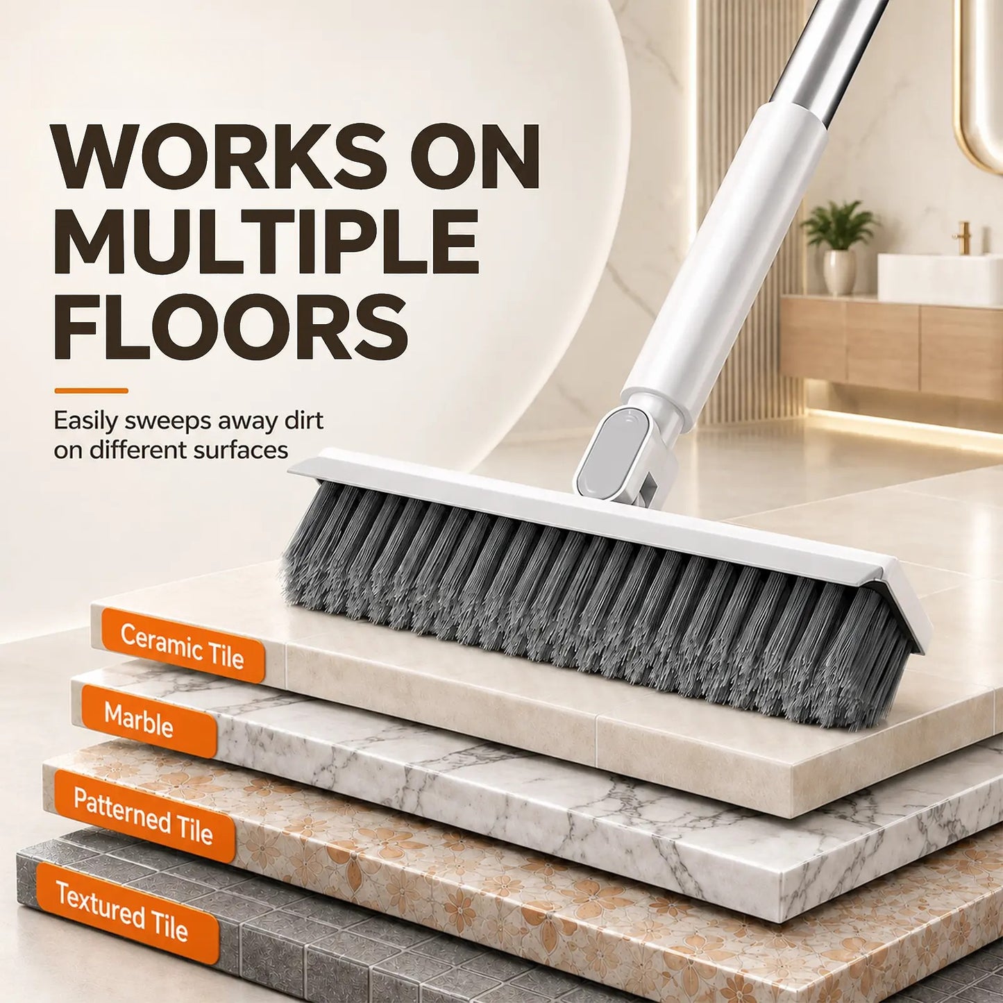 360° Rotating Extendable Gap Brush – No-Touch Deep Cleaner for Windows & Tile Tracks