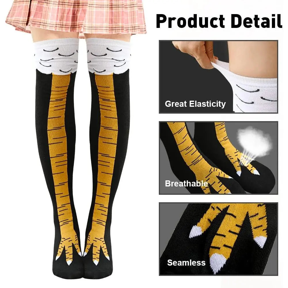 Novelty Funny Chicken Leg Knee High Socks