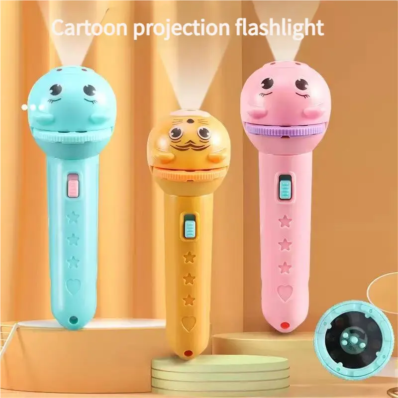 Kids Bedtime Story Projection Flashlight - 48 Pattern STEM Learning Toy with 6 Slides
