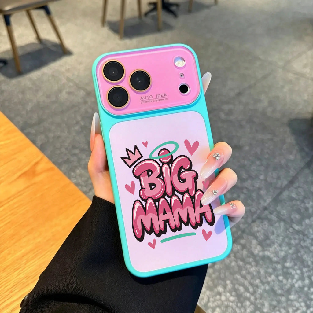 Big Mama Crown Halo Heart Phone Case for iPhone 17 Pro Max – Dopamine Color Block Shockproof Cover
