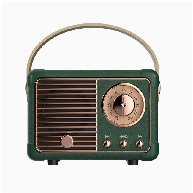 Retro Bluetooth Speaker with Portable Handle, Rechargeable Wireless Mini Speaker