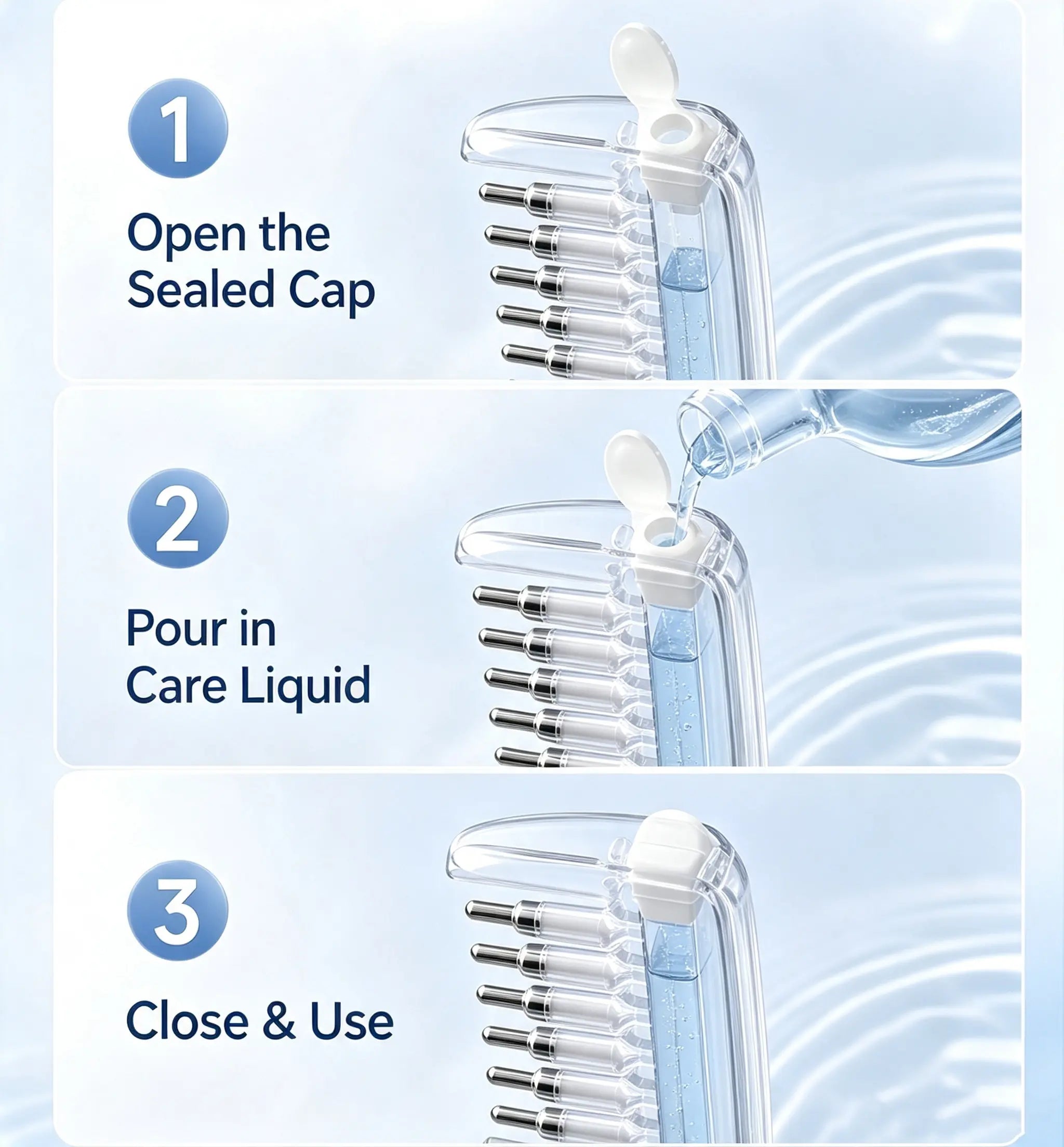 Scalp Liquid Applicator Comb – Refillable Hair Root Oil Massager for Hair Treatment