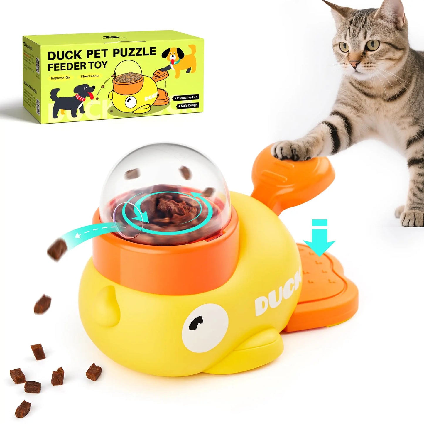 Turn Playtime Into Mealtime 🐱 | Duck Puzzle Treat Dispenser That Keeps Pets Busy & Happy