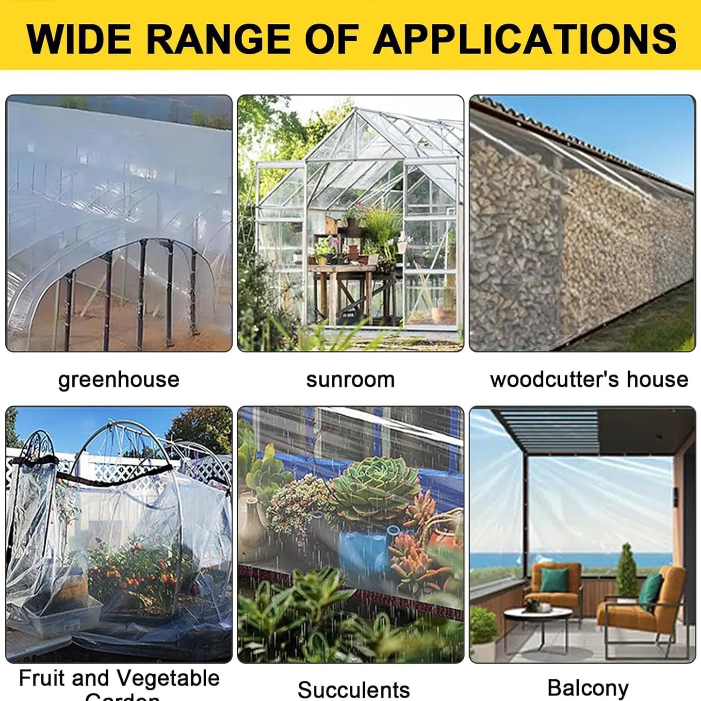 10×13FT Clear Waterproof Vinyl Tarp, Heavy-Duty Outdoor Rain Shield Cover for Patio, Porch, Furniture & Deck Protection