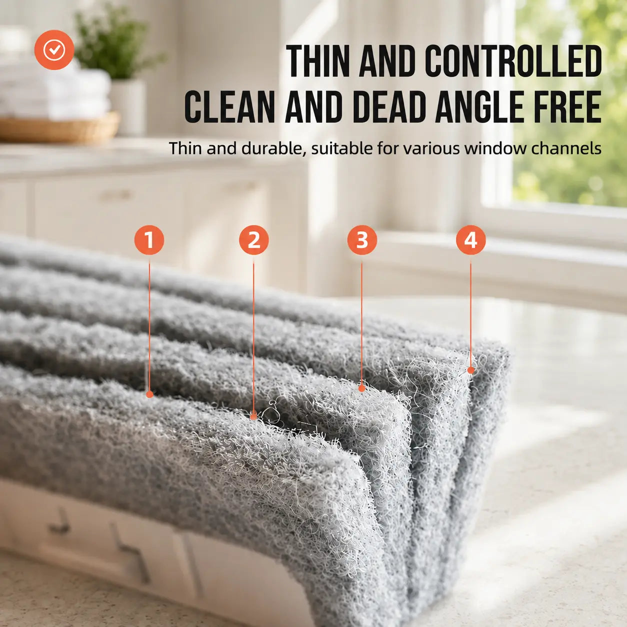 2-in-1 Window Track Cleaner Tool Kit with Built-in Scraper & 2 Replacement Pads