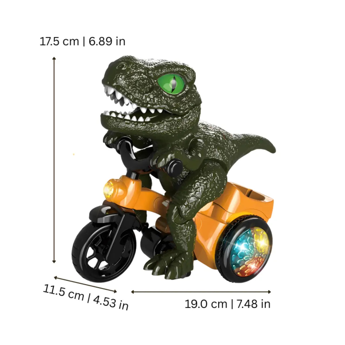 Electric Dino Tricycle Stunt Toy Interactive Musical Toy with Rotating Light Sensor Toy Kids Birthday Gift