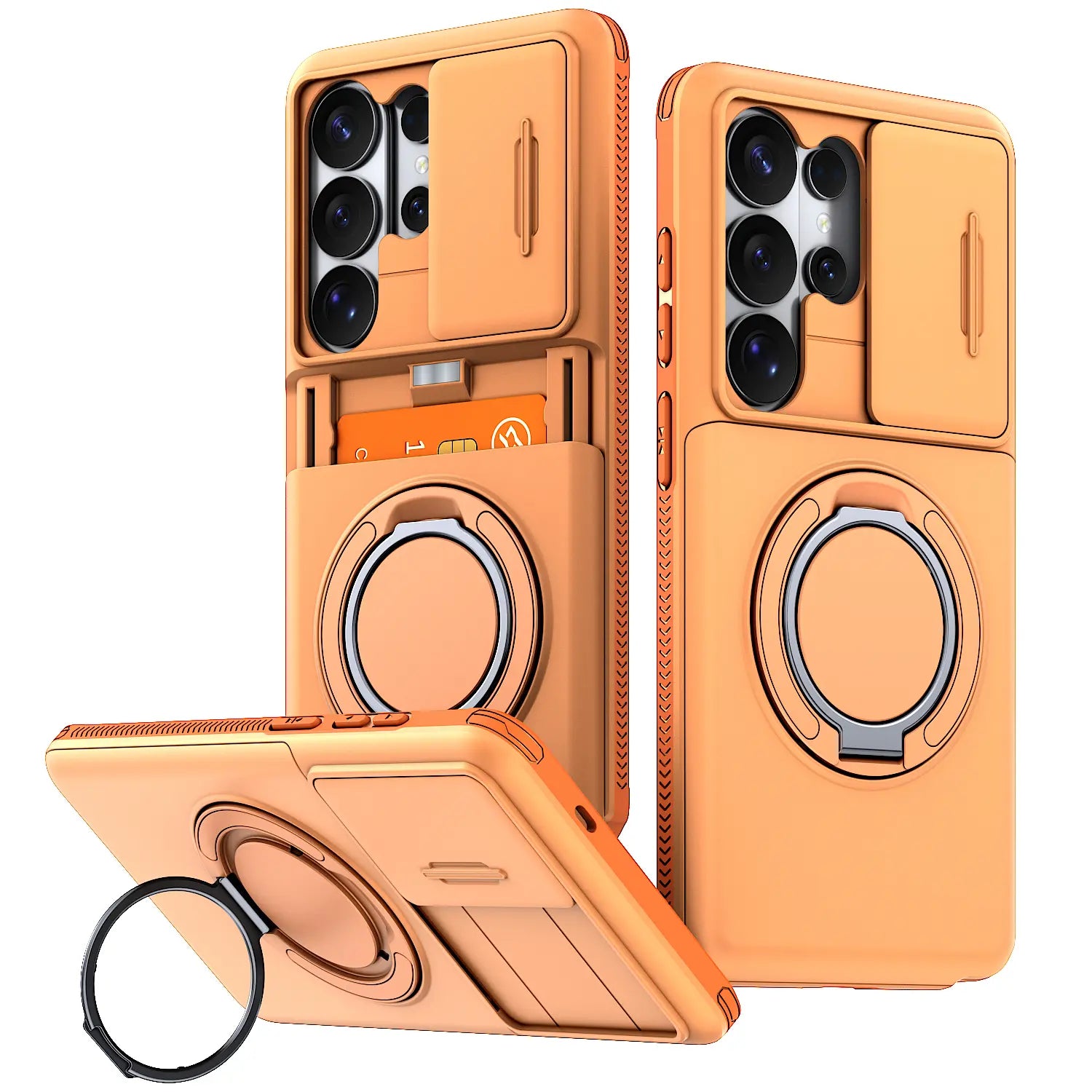 Slide Camera Cover Ring Kickstand Case for Samsung Galaxy S26 Ultra – Dual Layer Shockproof Wallet Cover