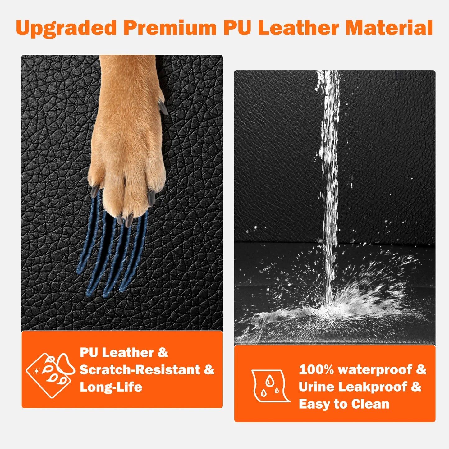 Dog Car Seat Cover, Waterproof Hard Bottom Folding Dog Bed for Travel, Expandable Space, Supports up to 400 lbs Pet Accessory