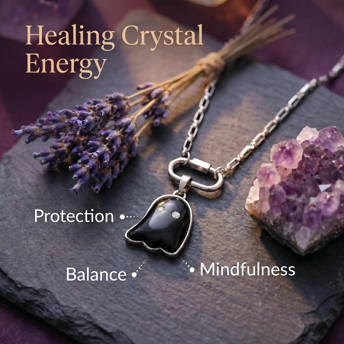 Crystal Ghost Pendant Necklace – Gothic Witchy Jewelry