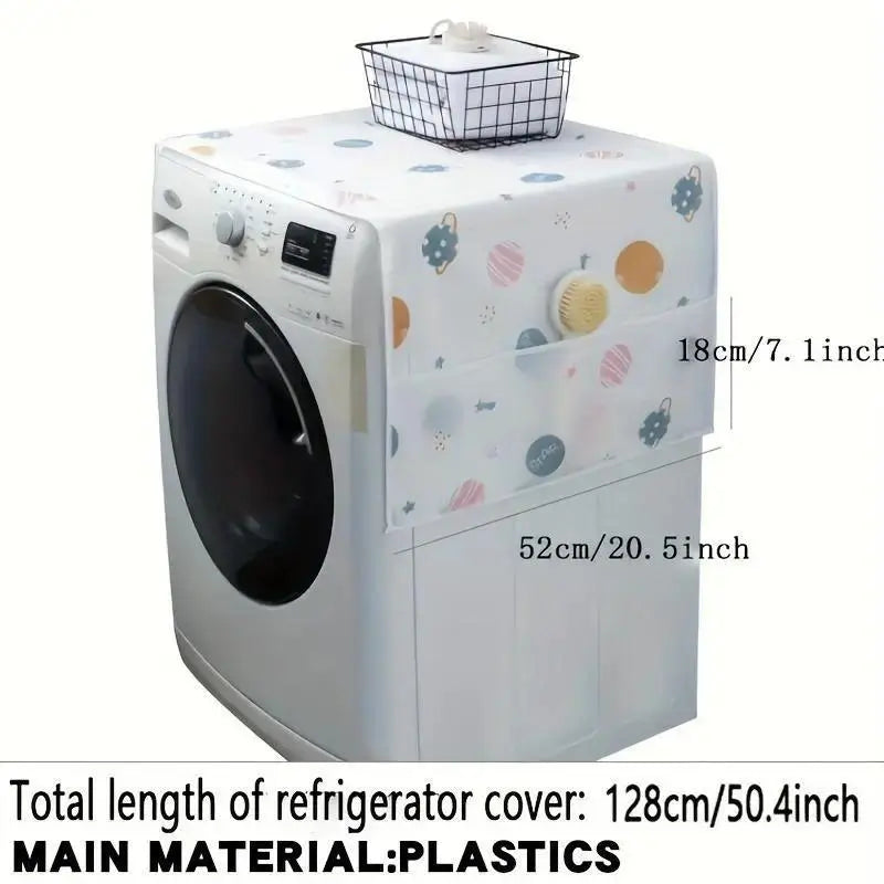 Daisy Print Refrigerator Dust Cover with Storage Pockets Multi Functional Waterproof Fridge Top Protector Household Kitchen Appliance Dust Proof Cover 1 Pack