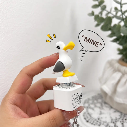 Seagull MINE! Button Keychain-Real Sound & LED Light, Funny Interactive Gift for Friends & Family