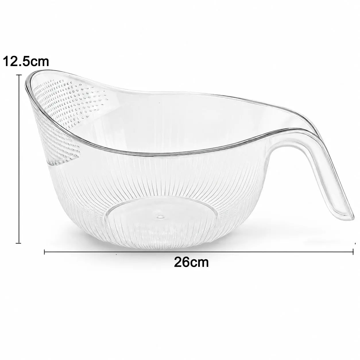 Aesthetic Multifunctional Rice Strainer with Handle – Sturdy BPA-Free Plastic Fruit Vegetable Colander