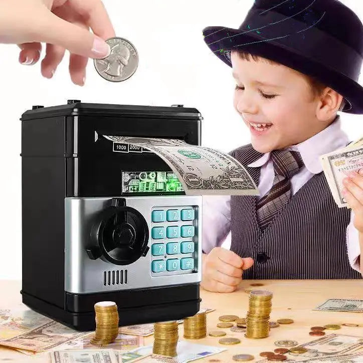 Digital Piggy Bank with Password Code Lock - ABS Mini ATM Safe, Electronic Coin Money Savings Box Toy for 3-12 Year Old Boys Girls, Cool Gifts for Kids for Christmas Birthdays