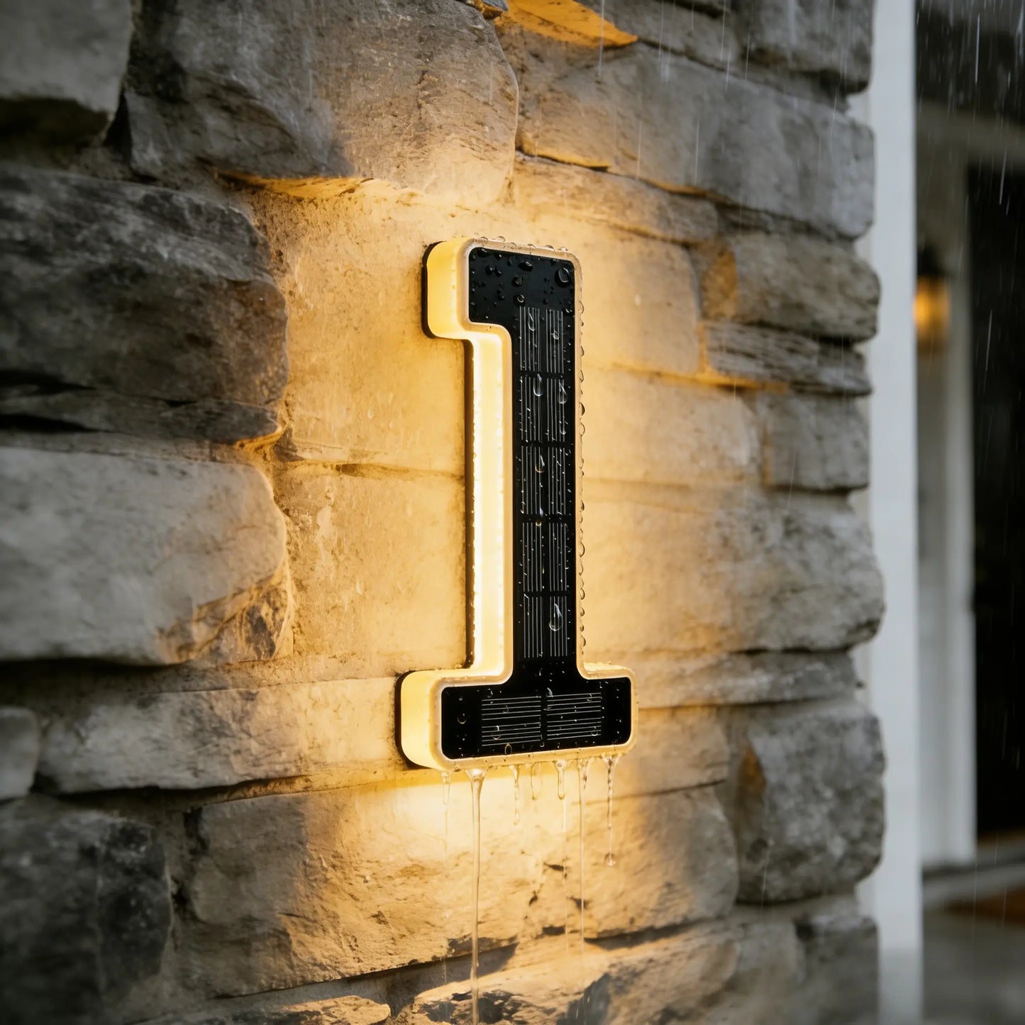 ISUNMEA 6.7 Inch Solar Lighted House Numbers for Outside, Light Up Waterproof LED Address Signs for Houses, Backlit Illuminated Exterior Modern House Numbers Light