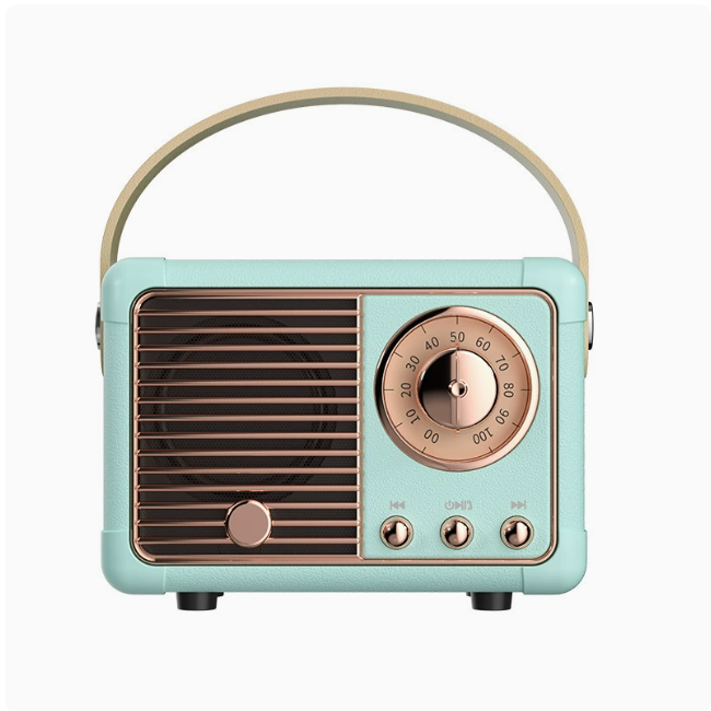 Retro Bluetooth Speaker with Portable Handle, Rechargeable Wireless Mini Speaker