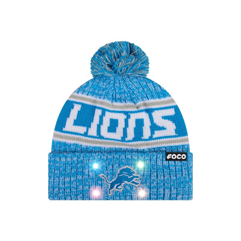 NFL Officially Licensed Team Color Warm Light up Pom Beanie
