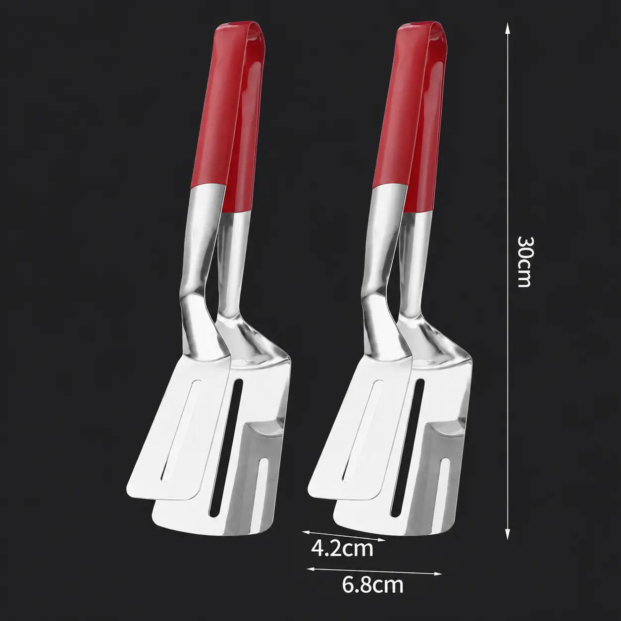 Multi-Functional Stainless Steel Steak Spatula Clamp, Kitchen Cooking Tongs for Fried Steak, Grill & Frying Pan Use