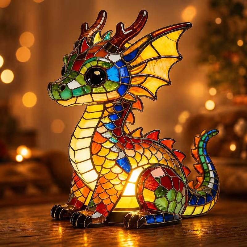 LED Lucky Dragon Resin Night Light – USB Ambiance Desk Lamp