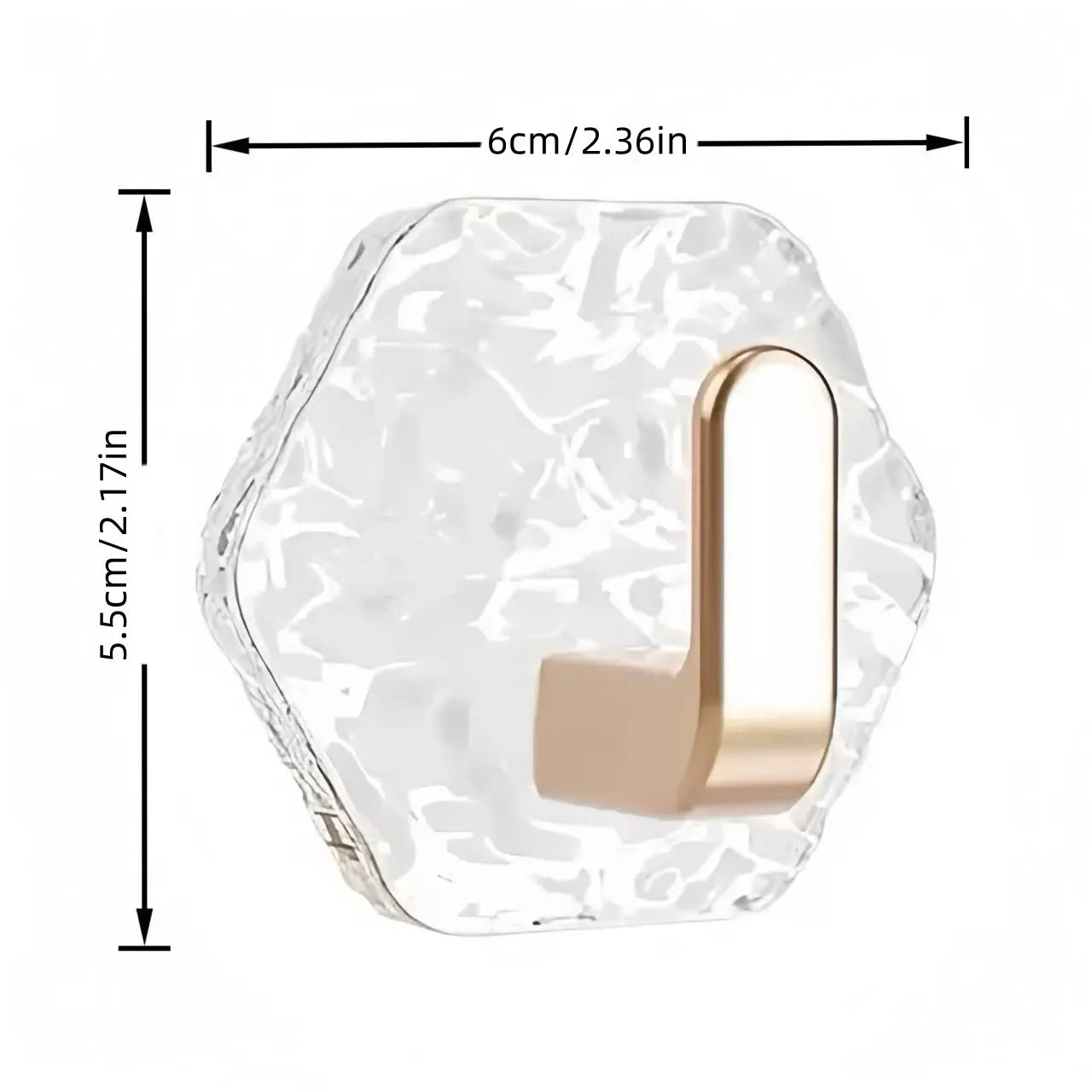 Heavy Duty Self-Adhesive Hooks | Hexagonal Ripple Waterproof Sticky Hooks for Kitchen Bathroom