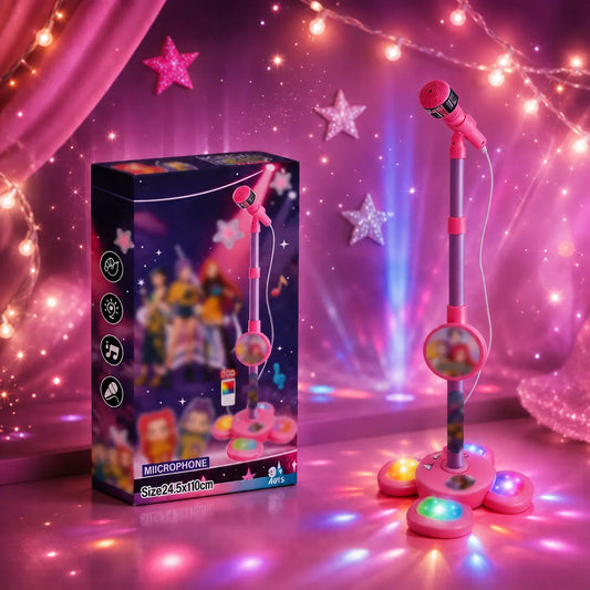 Unleash Your Child's Inner Pop Star! ThisKaraokeMicrophone Toy with Colorful LEDLights & Built-in MusicEncourages Singing,Boosts Confidence, and Makes aPerfectBirthday Gift for children Aged 3-8.Fun,Educational, and Hours of Entertainment!