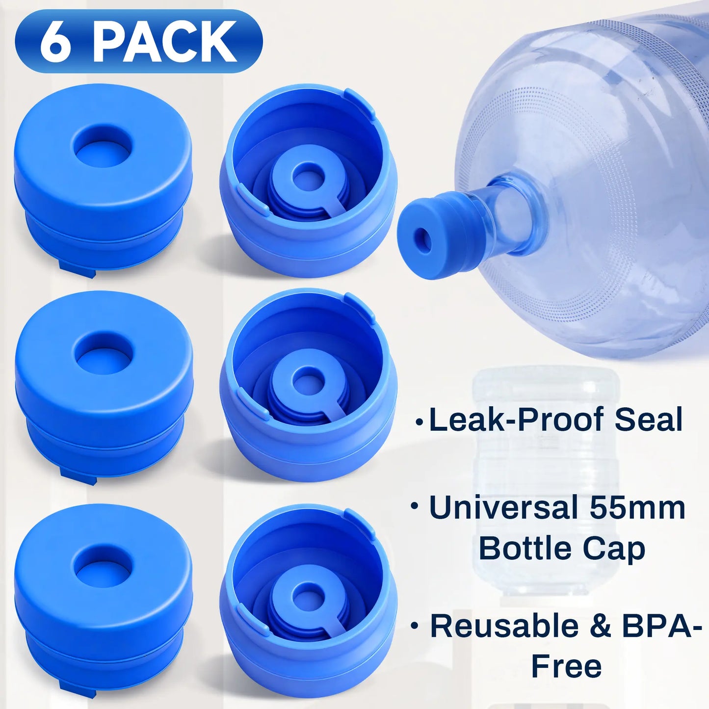 3 & 5 Gallon Water Jug Caps Non-Spill Leak