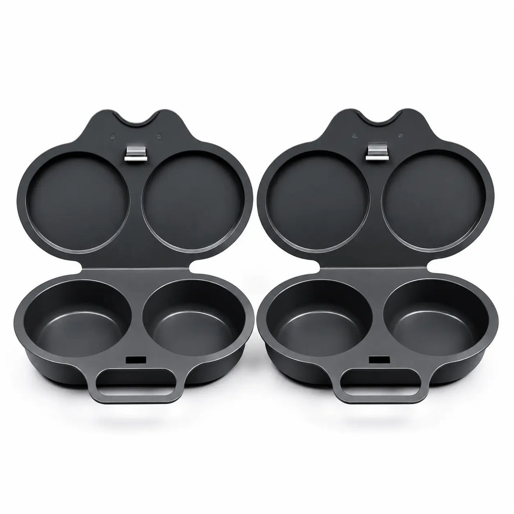 BPA-Free Microwave 2-Cup Egg Steamer Mold (Dark Gray) – Non-Stick Quick Prep Egg Cooker