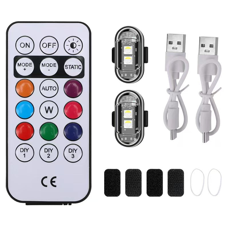 RGB Led Aircraft Strobe lights Motorcycle Lights LED Flash Position Wireless Light Aircraft Airplane Helicopter Warning Lights
