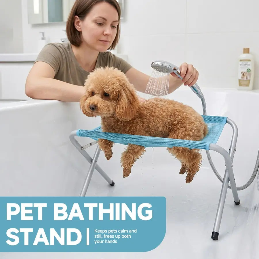 New Foldable Pet Bathing Stand, Cat Dog Bath Hammock, Anti-Movement, Anti-Scratch, Medication Feeding, Bath Rack Tool Supplies