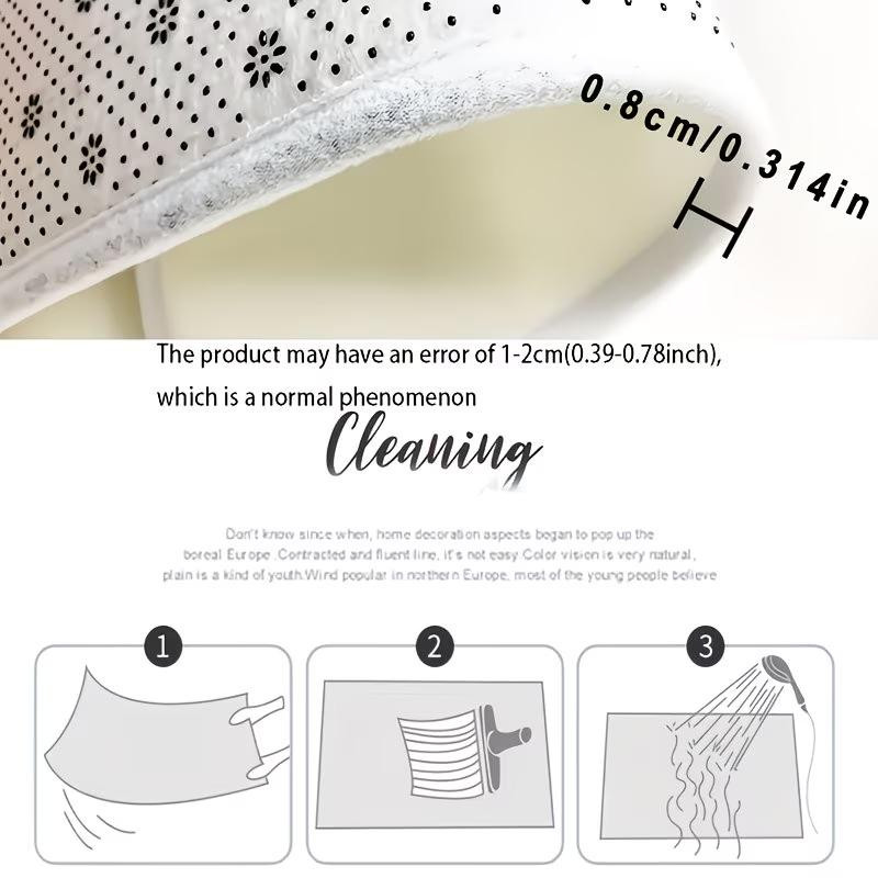 DearTex 4pcs Grey & Black White Curved Pattern Flannel Bathroom Rug Set, Non-Slip Quick Absorbent Bath Mats, U-Shaped Toilet Accessories Cover, Reusable Washable Shower Floor Mat Set